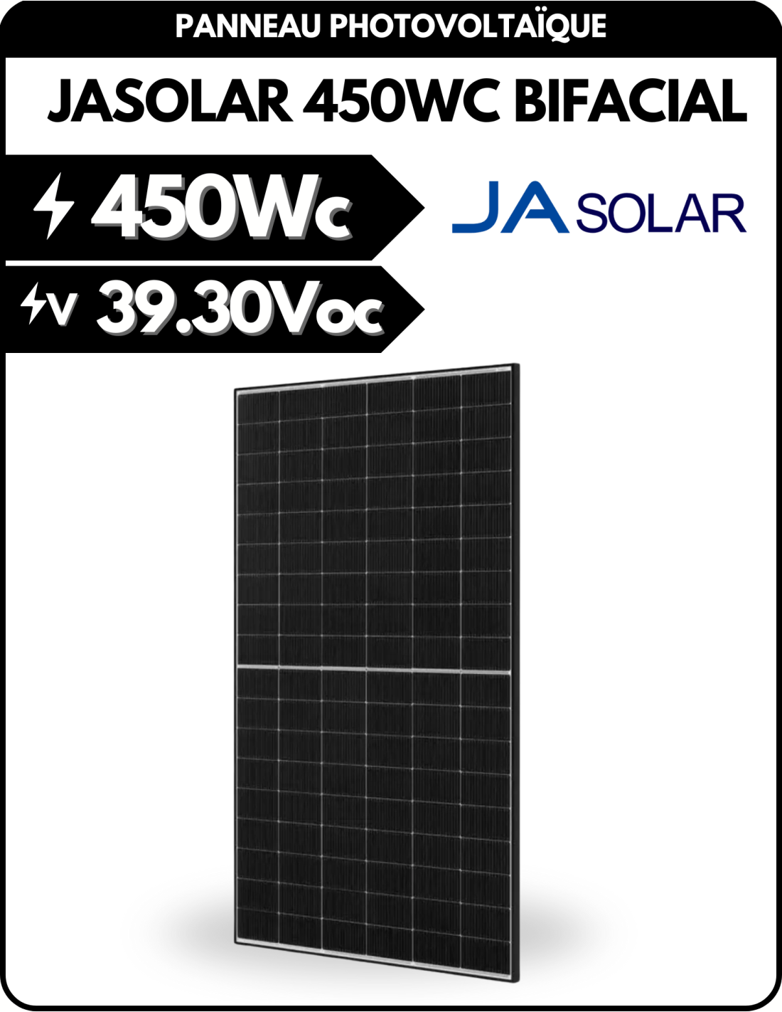 Panneau solaire 450W N-Type - Bifacial Double Glass - JAM54D40-LB-1500V - | SoluSun