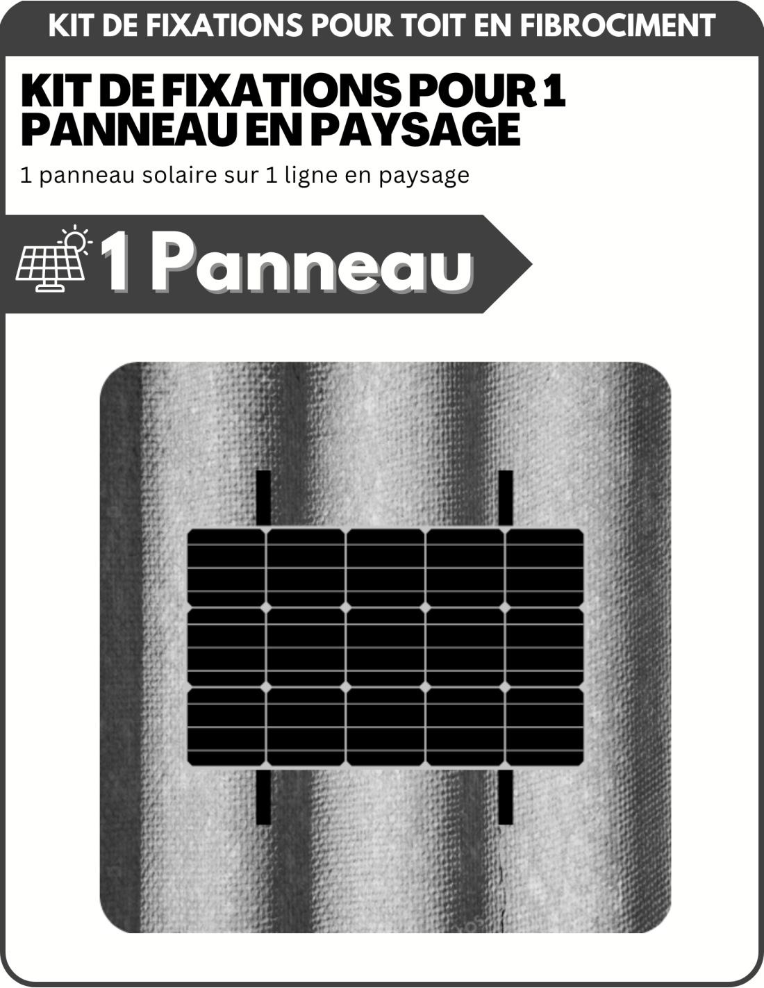 Kit de Fixation 1 panneau solaire pour toit en tôle ondulée | Orientation : Paysage - ESDEC | SoluSun