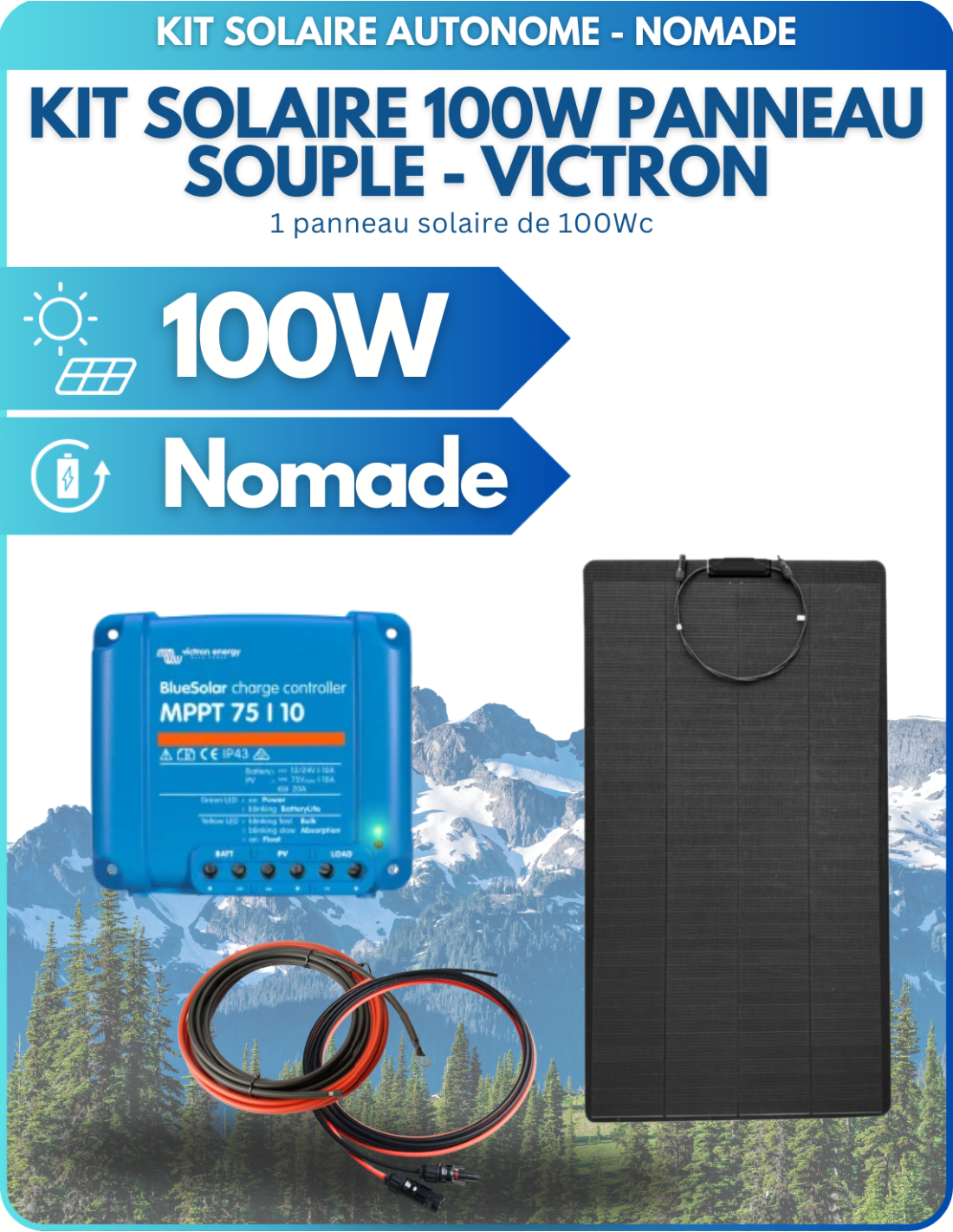 Kit solaire 100W panneau souple / MPPT Victron - Solu'Sun | SoluSun